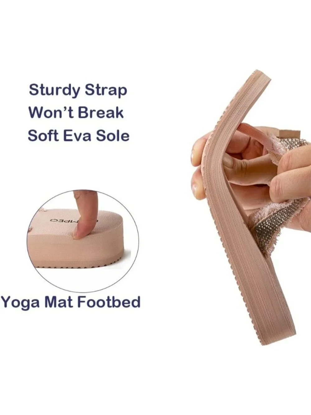 Women's Gemstone Nude Comfortable Flip Flops Summer Casual Beach Thong Sandals